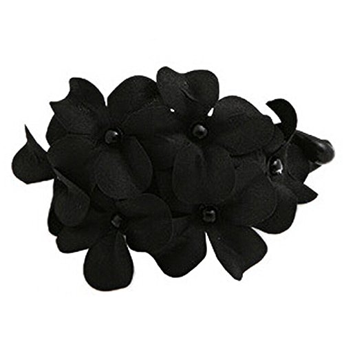 Coromose Women Handmade Flower Banana Barrette Hair Clip Hair Pin Claw (Black)