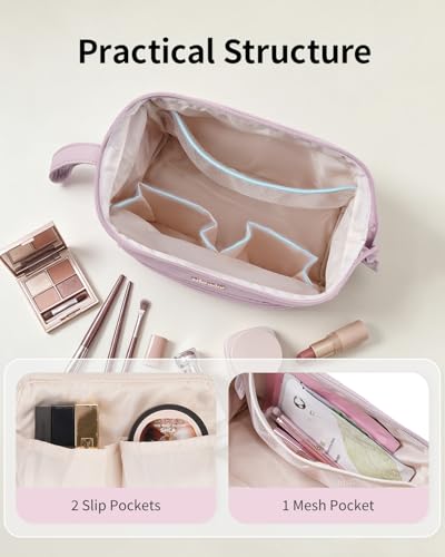Image of Narwey Travel Makeup Bag Toiletry Bag, Large Cosmetic Bag for Women Girls