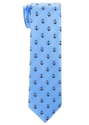Retreez Classic Anchor Pattern Woven Boy's Tie - 8-10 years