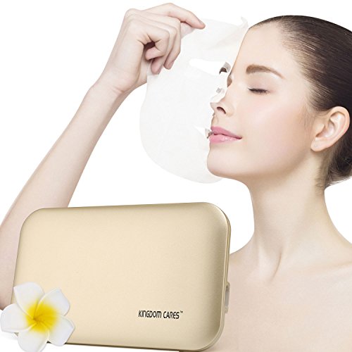 KINGDOMCARES New Year Gifts Electric Mask Heater Essence Facial Mask Pure Natural Face Mask for Facial Treatment Reduce Wrinkles Acne Scars Blackheads Cellulite Ultimate Spa Quality Skin Care Golden