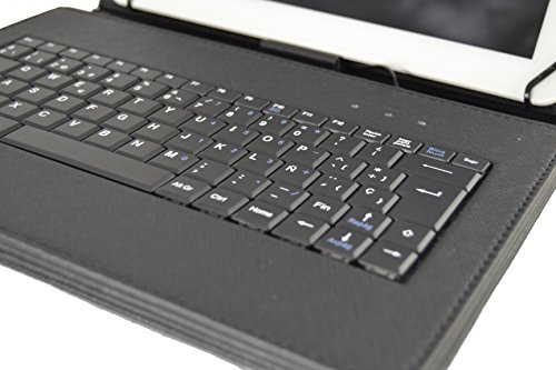 theoutlettablet® Etui na tablet Approx Cheesecake XL 10.1" z wyjmowaną klawiaturą w języku hiszpańskim (w zestawie litera Ñ) - kolor czarny