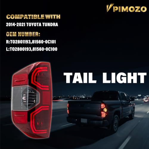 LED Tail Light Fit For 2014-2021 Toyota Tundra Red Driver&Pessenger Side by VPIMOZO - Used condition - Image 2