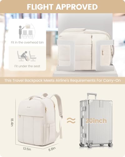 LOVEVOOK Travel Backpack for Women with Shoe Compartment, Puffer Carry on Backpack Flight Approved 40L Personal Item Travel Bag Fits 17inch Laptop, Waterproof Lightweight Bags with 3 Packing Cubes4