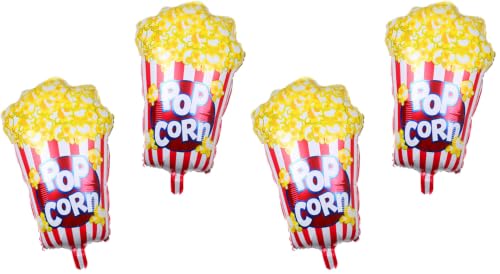 Image of 2pcs Popcorn Party Balloons Movie Night Party Balloons for Birthday Baby Shower Wedding Decoration 25.5 x 17.7 Inch (Pack of 2)