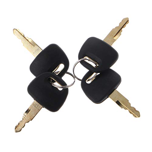 SHOTAY 4pcs Excavator Ignition Keys For Hitachi & Hitachi ZAX Grab BU0028, Black and Golden, 58mm/2.28"