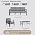 ALAULM Aluminum Patio Furniture Set with Coffee Table Rectangular?5-seat Outdoor Sectional Furniture w/5.1" Cushions?Patio Conversation Set for Porch, Backyard, Poolside-Grey