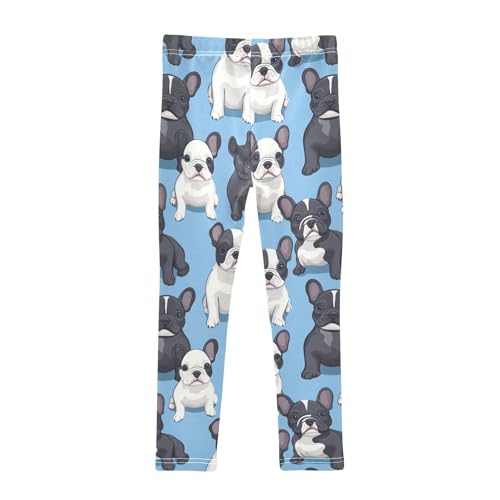 Boccsty Cute Dog Puppy Dark Blue Girls Leggings Kids Yoga Pants Dance Active Tights 4T2