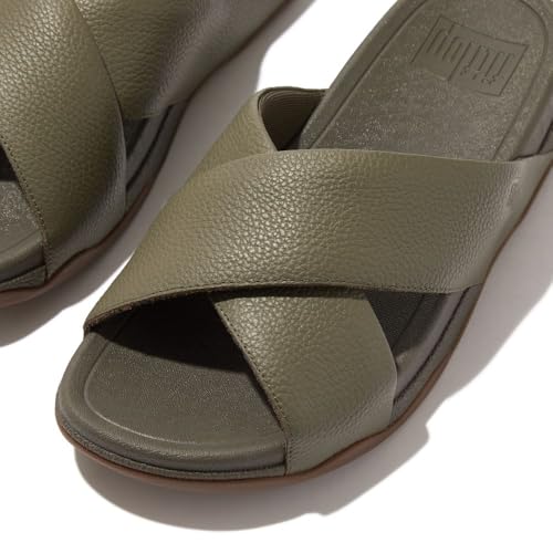 FitFlop Men's Surfer Tumbled-Leather Cross Slides3