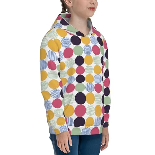 Polka Dot Kids Pullover Hoodies Boys Sweatshirts Girls Athletic Clothes with Pocket3