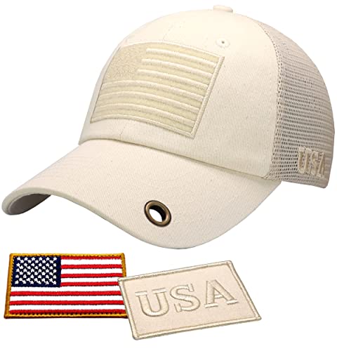 Image of Antourage American Flag Unconstructed Unisex Mesh Snapback Baseball Hat Cap for Men and Women +2 Patriotic Patches Included