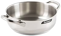 Barazzoni Chef Line Tegame due manici, &oslash; cm 28, capacit&agrave; 4.5 litri, Made in Italy, Acciaio Inox 18/10, Induzione+Gas, Triplo fondo, PFAS free