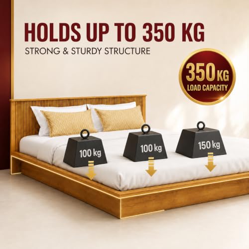 Image of Bniture Modern Low Height King Size Bed Without Storage | Engineered Wood Platform Bed Headboard | Bed King Size Wooden Cot Double Bed for Bedroom 3 Year Warranty (Giant Wood)