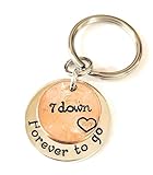 7th Anniversary Tradition, 7 Down Forever To Go, Gift for Husband, Gift for Wife, 2019 Lucky Copper Penny Keychain