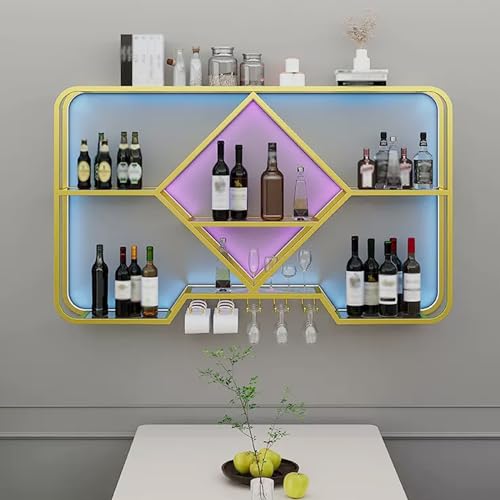 Support à vin de bar suspendu en métal pour verres et bouteilles