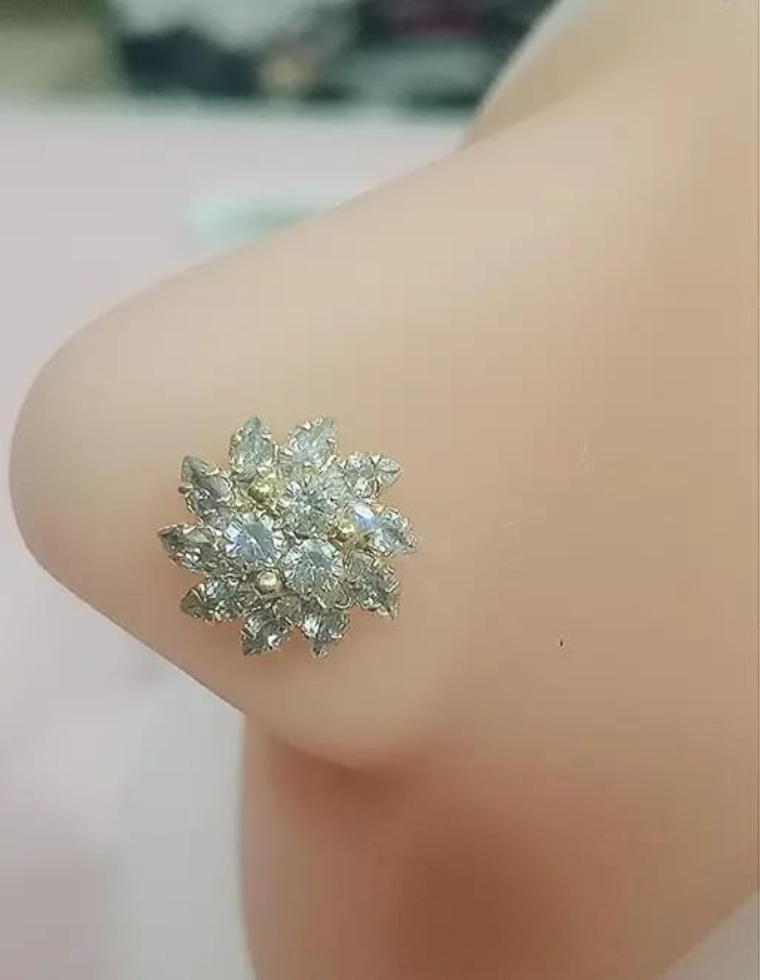 Women's Silver Crystal Nosepin