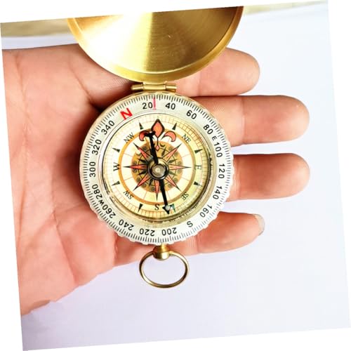 Brújula de bolsillo vintage de latón para camping miniatura 5