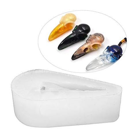 Pendant Silicone Mold, 3D Raven Head Skull Epoxy Silicone Resin Mold DIY Jewelry Charms Making Mould Kit Cover