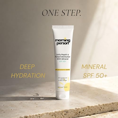 Image of Mineral SPF 50 Moisturizer, Non-Nano Zinc Oxide | Morning Person | No White Cast, 2-in-1 Daily Moisturizer & Sunscreen, Reef Safe