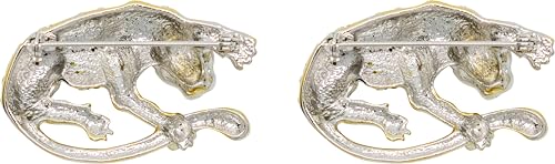 Image of Set of 2 Brooch Lapel Pins With Rhinestones