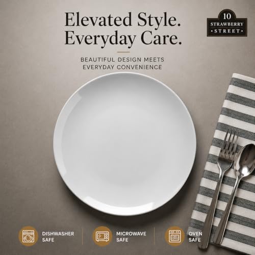 10 Strawberry Street Simply White 10.5" Coupe Dinner Plate, Set of 6 - Image 5