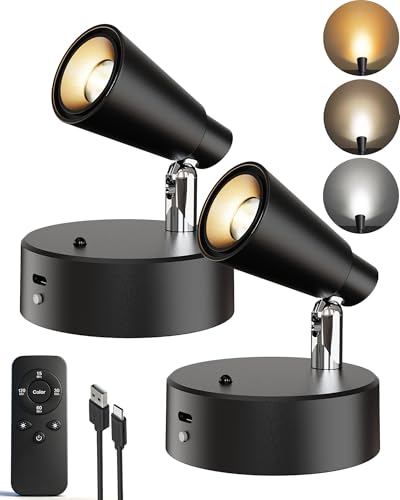 LYTARA LED Spotlights Indoor, 5000mAh Rechargeable Battery Powered Picture Lights,