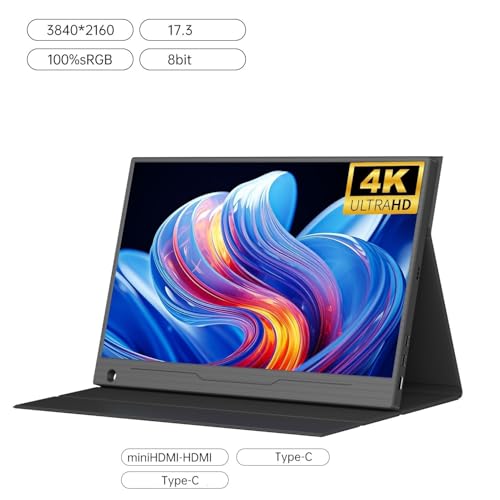 Image of Travel Screen 17.3'' FHD 3840 * 2160 Ultra-Slim Portable Laptop Monitor IPS Display for PC, Phone Gaming