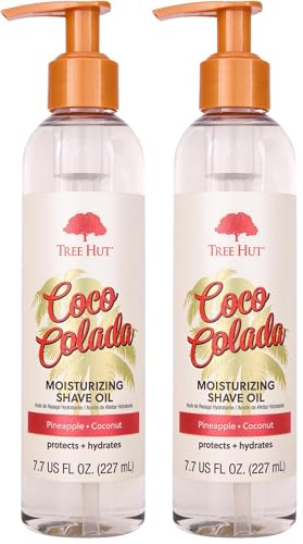 Image of Tree Hut Coco Colada Moisturizing Shave Oil, Gel-to-Oil Formula, Ultra Hydrating Barrier for a Close, Smooth Shave, For All Skin Types, 7.7 fl oz,(Pack of 2)