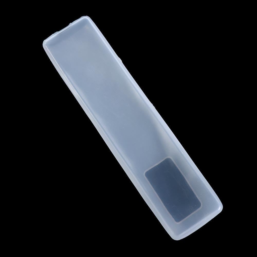 Custodia protettiva in silicone trasparente per telecomando TV aria condizionata, antiurto, antiscivolo, custodia protettiva (16 x 5 cm)