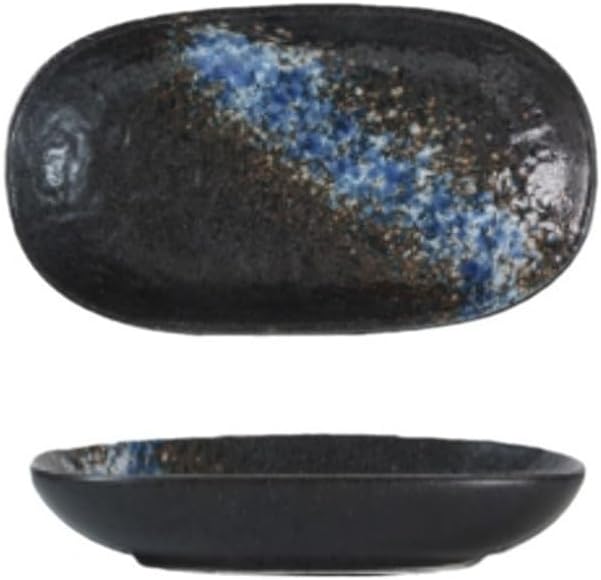 Creative Dish Oval Sashimi Sushi Plate Barbecue High Temperature Ceramic Snacks Tableware