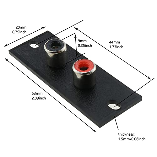 6 piezas panel RCA hembra audio negro miniatura 3