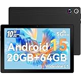 Ainmel 10 inch Tablet, (Upgrade) Tablets Android 15 20GB RAM 64GB ROM,1TB TF Card Expand, 1280 * 800 Full HD Tablet with Octa-Core Processor, 5000mAh Battery, 8MP & 5MP Dual Camera Face ID (Black) - Image 1