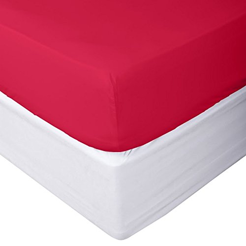 Image of Fitted Sheet - Luxurious & Soft Brushed Microfiber Queen Size Linen Fitted Hot Pink Sheets, Hypoallergenic Bedroom Essentials - Extra Deep Pocket Super Fit Fitted Sheet by Clara Clark