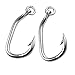 2 PC tono de plata anillado anzuelos del atún Trolling ganchos # 3/0