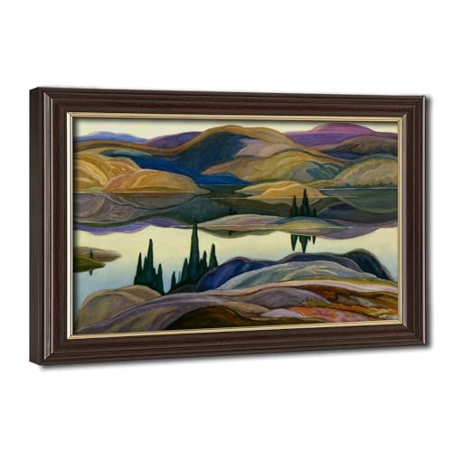 Impression sur toile Mirror Lake Franklin Carmichael tableau sur cadre suspendu 20x30 cm