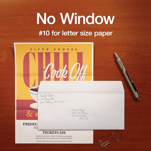 Oxford Envelopes, #10 Business Size, Security Tint, Peel & Seal Closure, 24 lb White Paper, Privacy Protection for Checks & Invoices, 500-Pack for Office or Home Mailing image 4