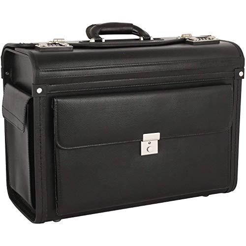 Extra Groß Aktenkoffer Pilotenkoffer Arbeits Laptop Koffer 52 cm Schwarz Bowatex Cover
