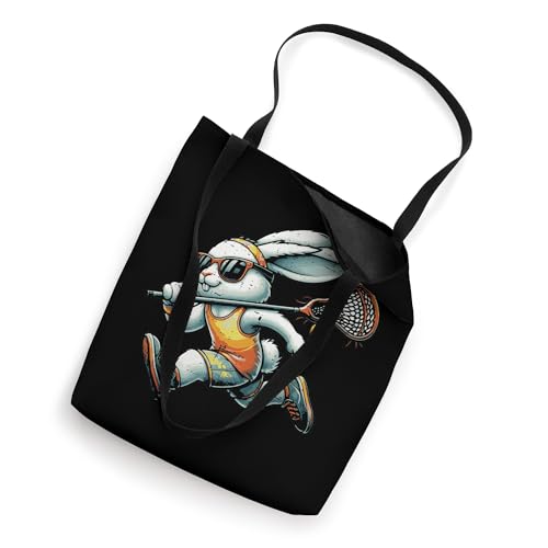 Bolso tote de conejo de Pascua jugador de lacrosse para hombres, niños y adultos miniatura 2