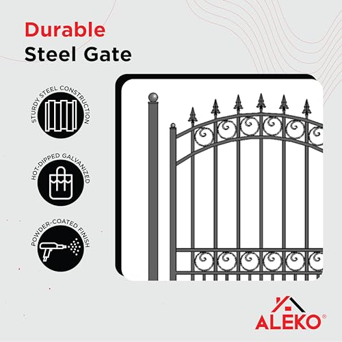 Image of ALEKO Driveway Pedestrian Gate | Metal Garden Gate | Pedestrian Door for Steel Gate | Anti-Rust Steel Gate | London | 5 ft PGLON