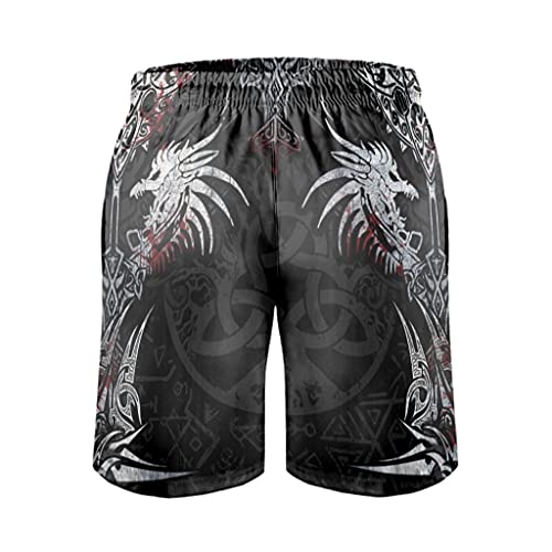 Ktewqmp Zomer zwembroek draak rune mannen zwembroek zwemshorts heren met zakken oversized - Image 4