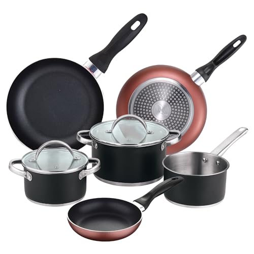 Batería de cocina 5 piezas: Ø16 Ø20 y Ø24 cm en acero inoxidable con tapas + Juego de...