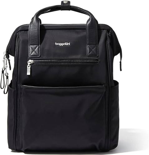 Baggallini Soho Backpack - Travel Laptop Backpack for Women - Lightweight Water-Resistant Luggage Bag, Black by Baggallini - Used condition - US$70.72