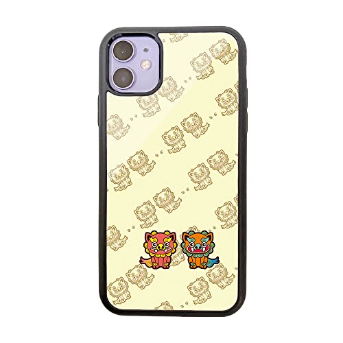 iPhone 16 Pro 動物 シーサー 守り神 沖縄 強化ガラス + TPU スマホケース アニマル05 iPhone16Pro ケース ハードケース デザインD b025504_01