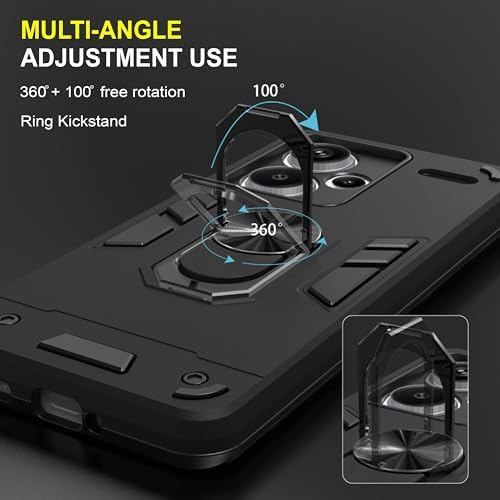 Image of NDCOM for Redmi Note 13 Pro Plus Back Cover | Protective Redmi Note 13 Pro Plus 5G Back Cover | Ring Holder Case