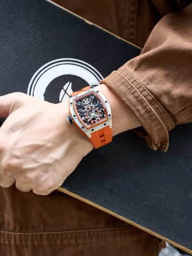 Image of French Connection Limited Edition | Stealth Series | Skeleton Dial | Stainless Steel Case | Premium Silicone Strap | Automatic Watch for Men - FCA48