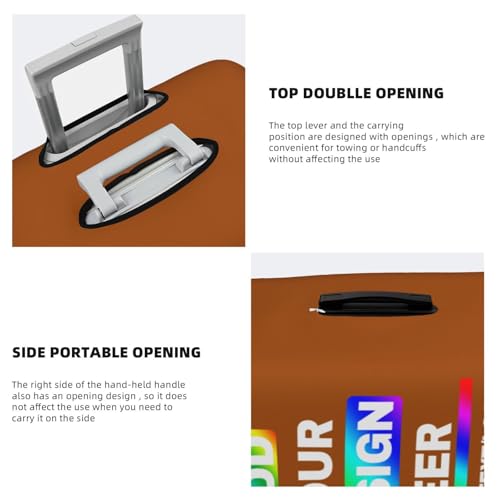 Custom Personalized Travel Suitcase Cover with Photo Text Name Logo - Double Sided Elastic Washable Baggage Cover4