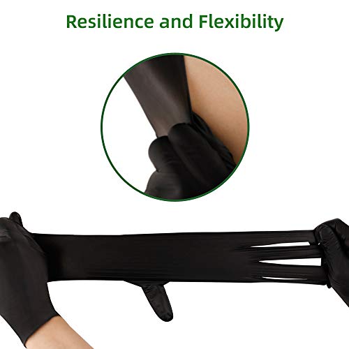 Kexle Nitrile Disposable Gloves Pack Of 100, Latex Free Safety Working Gloves For Food Handle Or Industrial Use (Medium, Black) (2D-Ij9V-27Ih) #TOP2