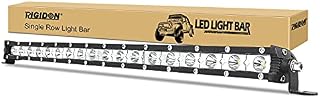 RIGIDON 20 inch 90W Flood Spot Combo Beam Car Led Light Bar Single Row Supper Slim Led Lights 12V 24V for Off road Truck SUV UTE ATV 4x4, Waterproof Driving Work Lamp, 6000K White Fog Lamp