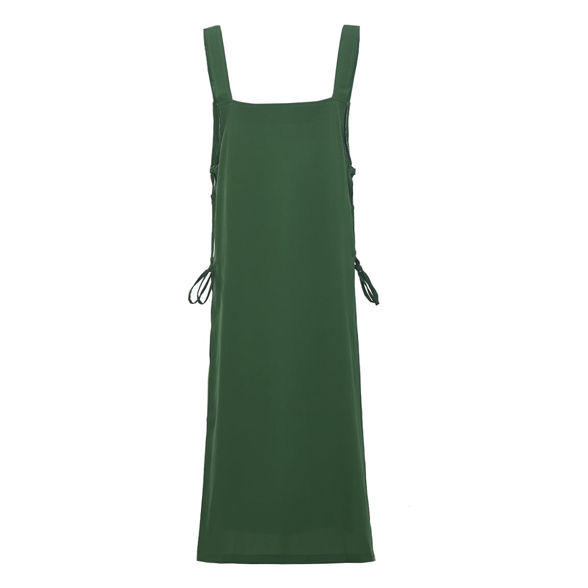BPURB Women Medieval Viking Strappy Apron Pinafore Pirate Side Lace-Up Over Dress Peasant Costume, Green, 5XL - Image 2