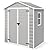 YOFE Resin Shed 6x4.4FT,Plastic Shed with Floor,Outdoor Storage Shed with Floor for Garden Tool,Waterproof Outdoor Resin Shed,Lockable Doors for Patio,Yard,Lawn (Gray)