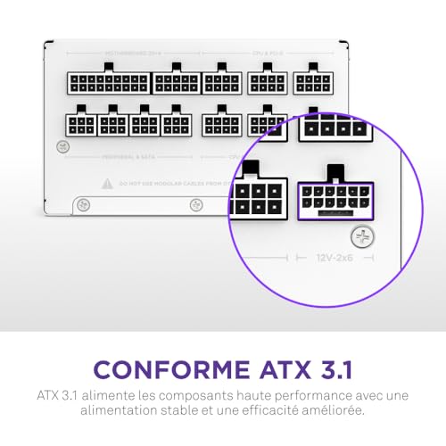 Alimentation ATX 3.1 1000W 80 Plus Gold NZXT C1000 modulaire